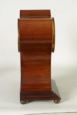 Lot 784 - CHARLES FRODSHAM A STYLISH ART NOVEAU BOX WOOD STRUNG AND SIMULATED FLORAL INLAID MAHOGANY EIGHT-DAY MANTEL CLOCK