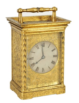 Lot 1103 - HARDING SMITH & CO. PALL MALL, LONDON. A 19TH CENTURY ENGLISH CASED REPEATING CARRIAGE CLOCK