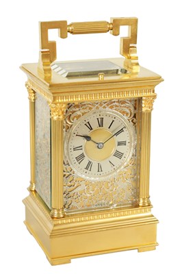 Lot 1283 - FILIGREE AND CORINTHIAN COLUMN CARRIAGE CLOCK