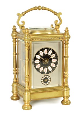 Lot 1182 - A LARGE LATE 19TH CENTURY FRENCH REPEATING CARRIAGE CLOCK
