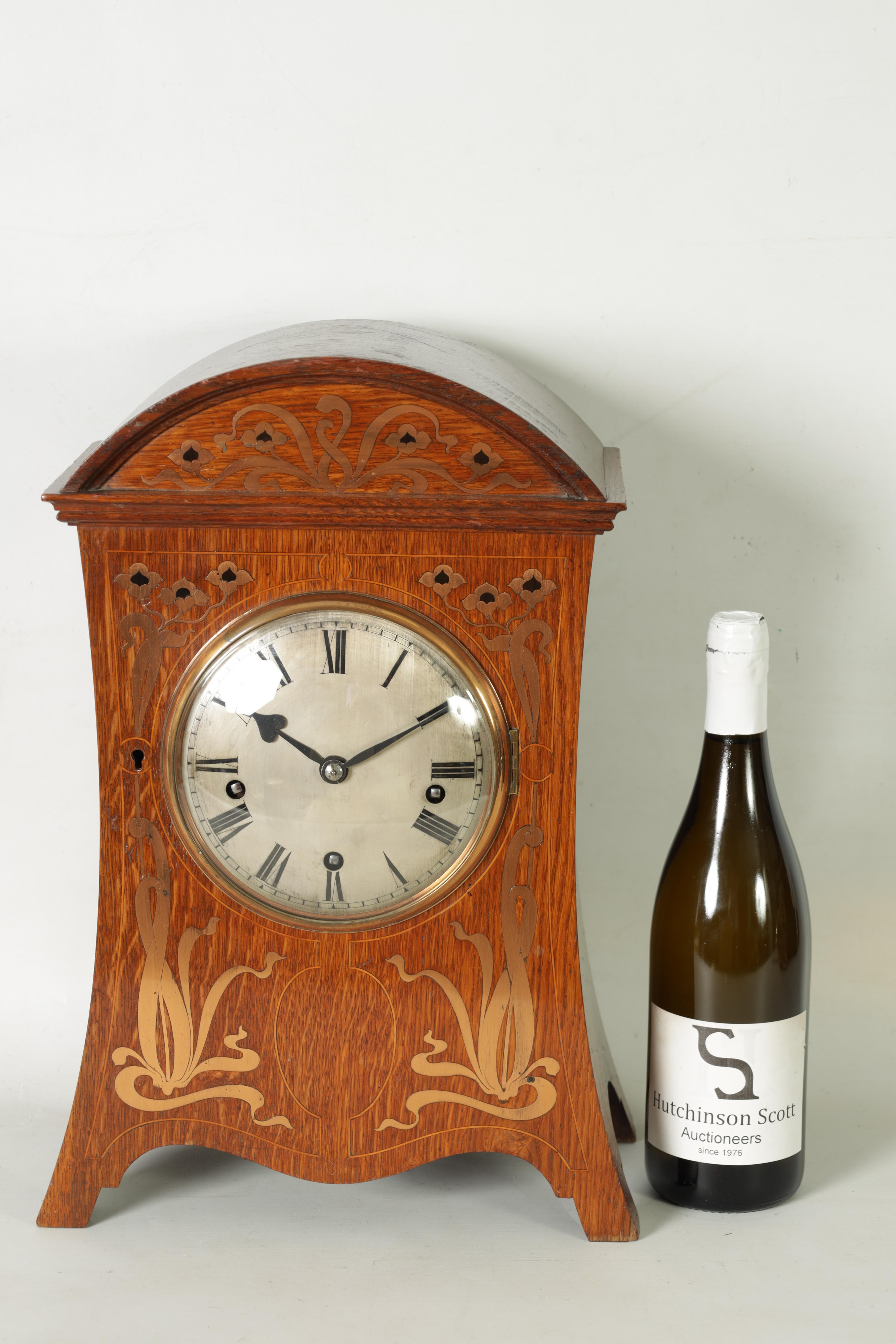 Lot 745 - A GERMAN ART NOUVEAU OAK CASED INLAID