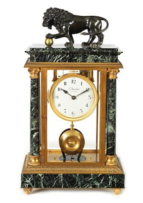 Lot 1284 - A RARE EARLY 20TH CENTURY LION CASE BARDON ELECTRIC CLOCK