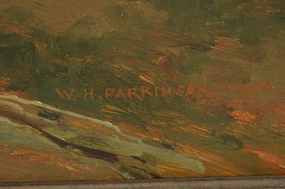 Lot 1041 - WILLIAM H. PARKINSON ( 1864-1916) OIL ON CANVAS.