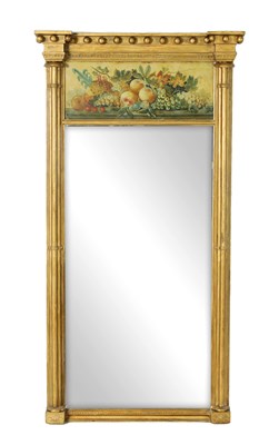 Lot 1360 - A LATE REGENCY GILT GESSO PIER MIRROR