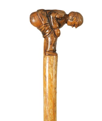 Lot 686 - A LATE 19TH CENTURY NOVELTY CARVED WALKING CANE