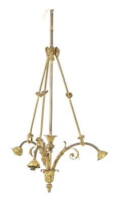 Lot 728 - A LATE 19TH CENTURY ORMOLU LIGHT FITTING