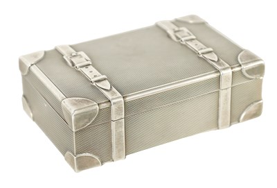 Lot 523 - A 20TH CENTURY HERMES PARIS SILVER BOX FORMED AS A TRUNK