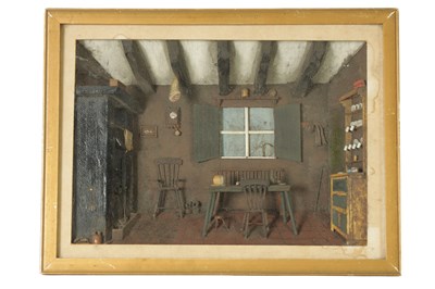 Lot 958 - A 19TH-CENTURY WELSH THREE-DIMENSIONAL DIORAMA OF A WORKING KITCHEN