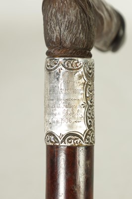 Lot 670 - AN EARLY 20TH CENTURY EROTIC CARVED HORN WALKING STICK