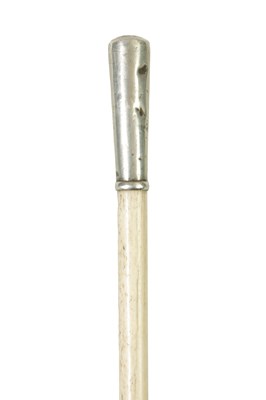 Lot 633 - A 19TH CENTURY SILVER MOUNTED WHALE BONE BATON