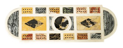 Lot 813 - A 19TH CENTURY ITALIAN SPECIMEN INLAID MARBLE CRIBBAGE BOARD