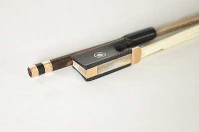 Lot 716 - A FRENCH GOLD MOUNTED VIOLIN BOW SIGNED CLAUDE THOMASSIN PARIS