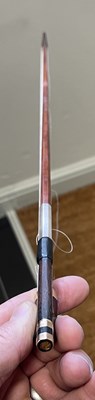Lot 716 - A FRENCH GOLD MOUNTED VIOLIN BOW SIGNED CLAUDE THOMASSIN PARIS
