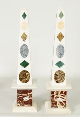 Lot 975 - A PAIR OF SPECIMEN MARBLE OBELISKS