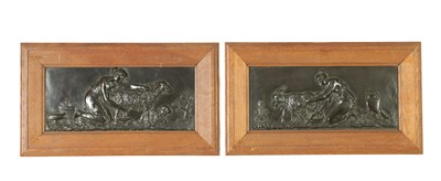 Lot 897 - A PAIR OF 19TH CENTURY FRENCH BRONZE PLAQUES