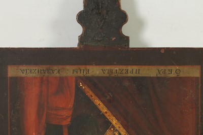 Lot 676 - AN EARLY DOUBLE-SIDED ICON DEPICTING ST NICHOLAS AND THE VIRGIN MARY WITH CHILD