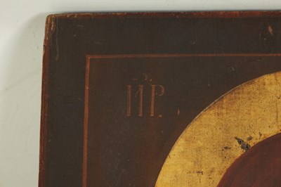 Lot 676 - AN EARLY DOUBLE-SIDED ICON DEPICTING ST NICHOLAS AND THE VIRGIN MARY WITH CHILD