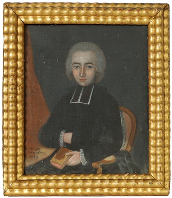 Lot 1005 - AN 18TH CENTURY OIL ON CANVAS-SEATED PORTRAIT OF A YOUNG GENTLEMAN