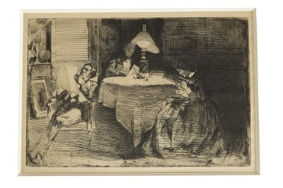 Lot 750 - JAMES McNEILL WHISTLER (1834-1903) A MID 19TH CENTURY ETCHING AND DRY POINT PICTURE “THE MUSIC ROOM”