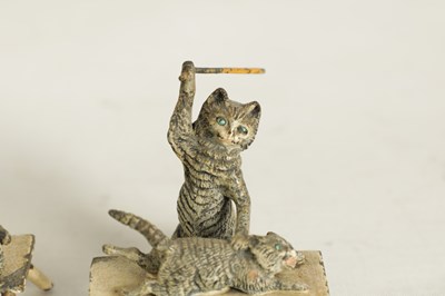 Lot 610 - TWO EARLY 20TH CENTURY AUSTRIAN COLD PAINTED BRONZE SCULPTURES OF CATS