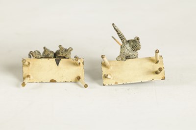 Lot 610 - TWO EARLY 20TH CENTURY AUSTRIAN COLD PAINTED BRONZE SCULPTURES OF CATS