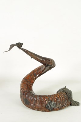 Lot 943 - A 19TH CENTURY ENGLISH RAMS HORN AND BRONZE MOUNTED MODEL OF A DOLPHIN