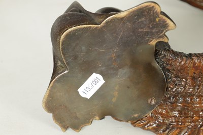 Lot 943 - A 19TH CENTURY ENGLISH RAMS HORN AND BRONZE MOUNTED MODEL OF A DOLPHIN