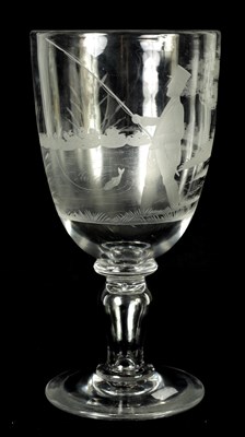 Lot 13 - A MID 19TH CENTURY GLASS GOBLET