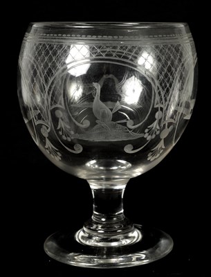 Lot 17 - AN OVERSIZED LATE GEORGIAN GLASS GOBLET