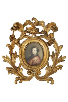 Lot 1032 - AN 18TH CENTURY WATERCOLOUR - PORTRAIT MINIATURE OF A GENTLEMAN