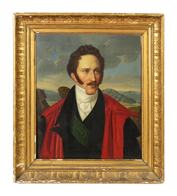 Lot 1016 - A 19TH CENTURY CONTINENTAL SCHOOL OIL ON CANVAS - PORTRAIT OF A NOBLEMAN