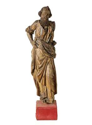 Lot 785 - A 17TH CENTURY ITALIAN CARVED FIGURE OF A SAINT