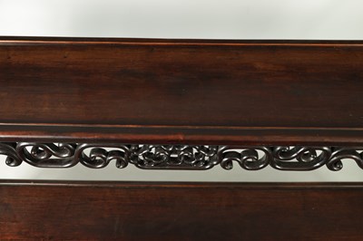 Lot 358 - A 19TH CENTURY CHINESE HARDWOOD TWO-TIER ALTAR TABLE