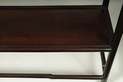 Lot 358 - A 19TH CENTURY CHINESE HARDWOOD TWO-TIER ALTAR TABLE