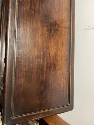 Lot 358 - A 19TH CENTURY CHINESE HARDWOOD TWO-TIER ALTAR TABLE