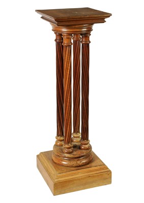 Lot 1467 - A 19TH CENTURY WALNUT PEDESTAL