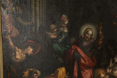 Lot 1058 - A LARGE 17TH CENTURY OIL ON CANVAS