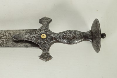 Lot 610 - A 19TH CENTURY INDO-PERSIAN STEEL TALWAR