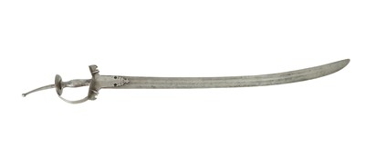 Lot 632 - A 19TH CENTURY INDO-PERSIAN STEEL TALWAR