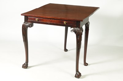 Lot 1331 - AN EARLY GEORGE III FIGURED MAHOGANY TEA TABLE POSSIBLY IRISH