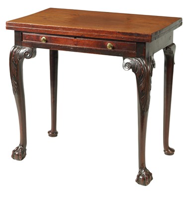 Lot 1331 - AN EARLY GEORGE III FIGURED MAHOGANY TEA TABLE POSSIBLY IRISH