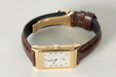 Lot 479 - A GENTLEMAN’S 18CT ROSE GOLD JAEGER-LECOULTRE REVERSO NIGHT & DAY WRISTWATCH