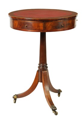 Lot 1460 - A LATE 19TH CENTURY MINIATURE FLAMED MAHOGANY DRUM TABLE