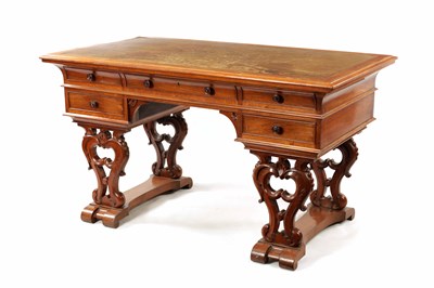 Lot 1280 - AN UNUSUAL 19TH CENTURY WALNUT DESK