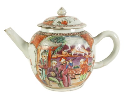 Lot 149 - AN 18TH CENTURY CHINESE FAMILLE ROSE PORCELAIN TEAPOT