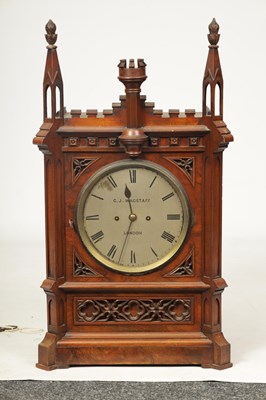 Lot 919 - G.J. WAGSTAFF, LONDON. A 19TH CENTURY WALNUT DOUBLE FUSEE BRACKET CLOCK