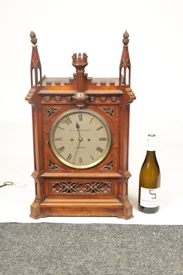 Lot 919 - G.J. WAGSTAFF, LONDON. A 19TH CENTURY WALNUT DOUBLE FUSEE BRACKET CLOCK