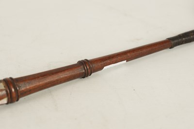 Lot 451 - A 19TH CENTURY MAHOGANY AND MOTHER OF PEARL INALID RIDING CROP