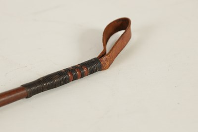 Lot 451 - A 19TH CENTURY MAHOGANY AND MOTHER OF PEARL INALID RIDING CROP
