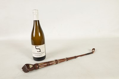 Lot 451 - A 19TH CENTURY MAHOGANY AND MOTHER OF PEARL INALID RIDING CROP